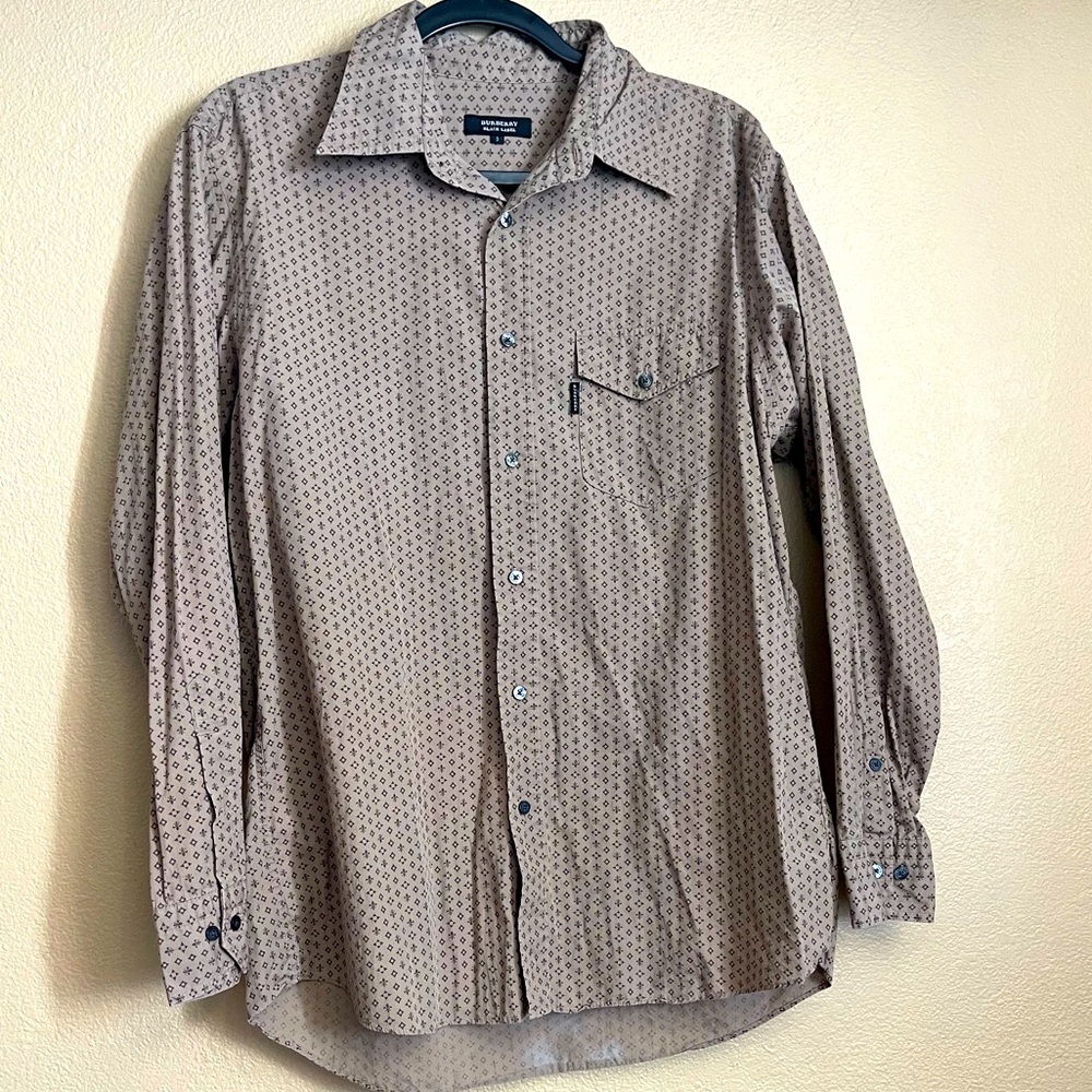 Mens Black Label Burberry Button Down shirt Size 3 ( fits like M)